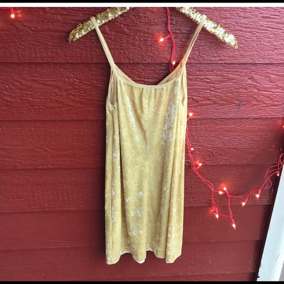 Zara yellow velvet Mini Dress sz. S - Picture 2 of 2